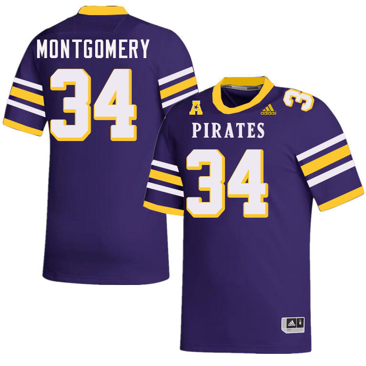 London Montgomery ECU Jersey,East Carolina Pirates #34 London Montgomery Jersey Youth College-Purple